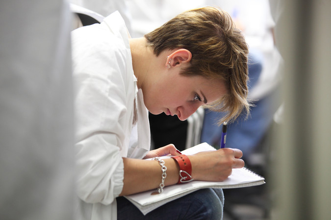 Studentessa a lezione