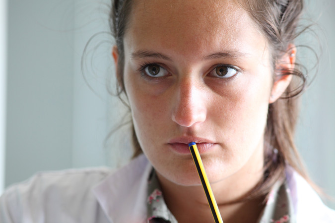 Studentessa in laboratorio