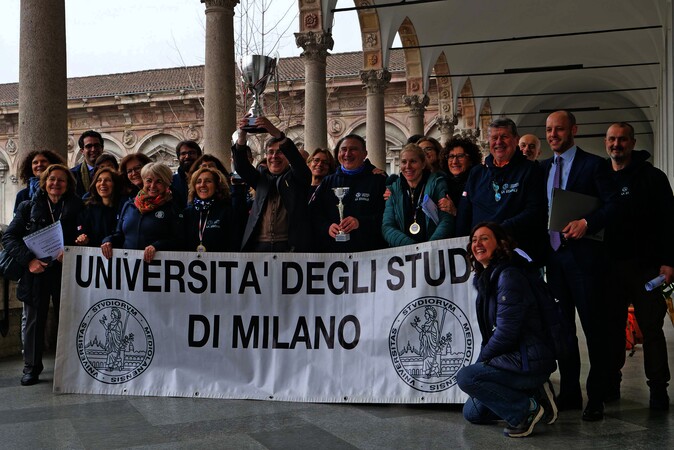 Premiazione della squadra di sci del personale universitario (ARCUS)